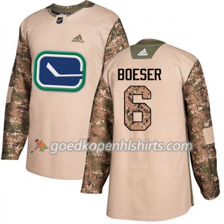 Vancouver Canucks Brock Boeser 6 Adidas 2017-2018 Camo Veterans Day Practice Authentic Shirt - Mannen